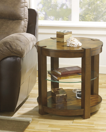 Round End Table/Lobink/Brown