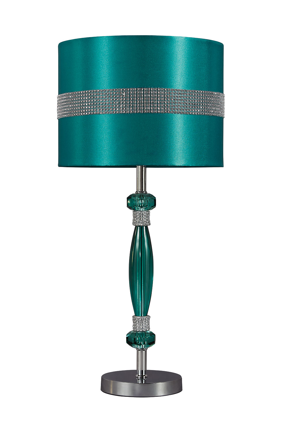 Table Lamp - Teal/Silver Finish